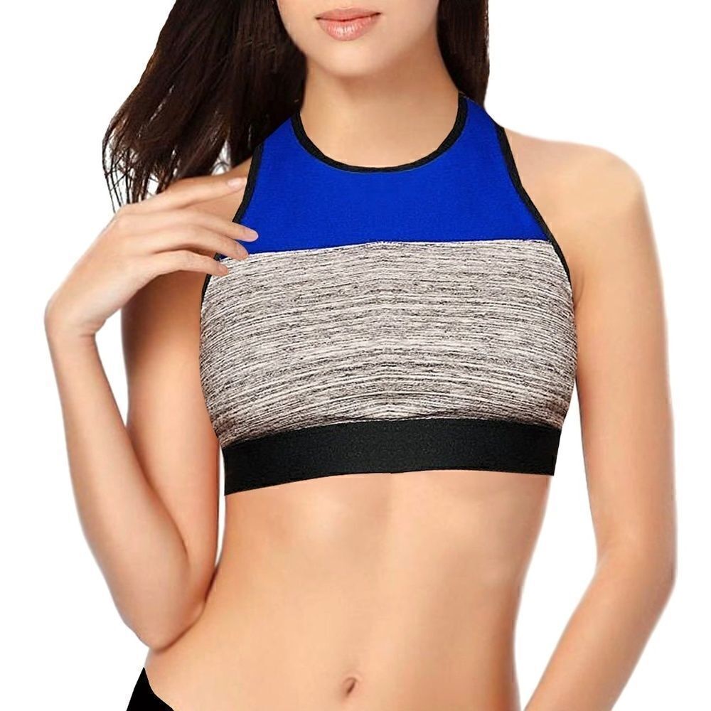 VS Reverse Racerback Bra Top Blue Blaze Palm M